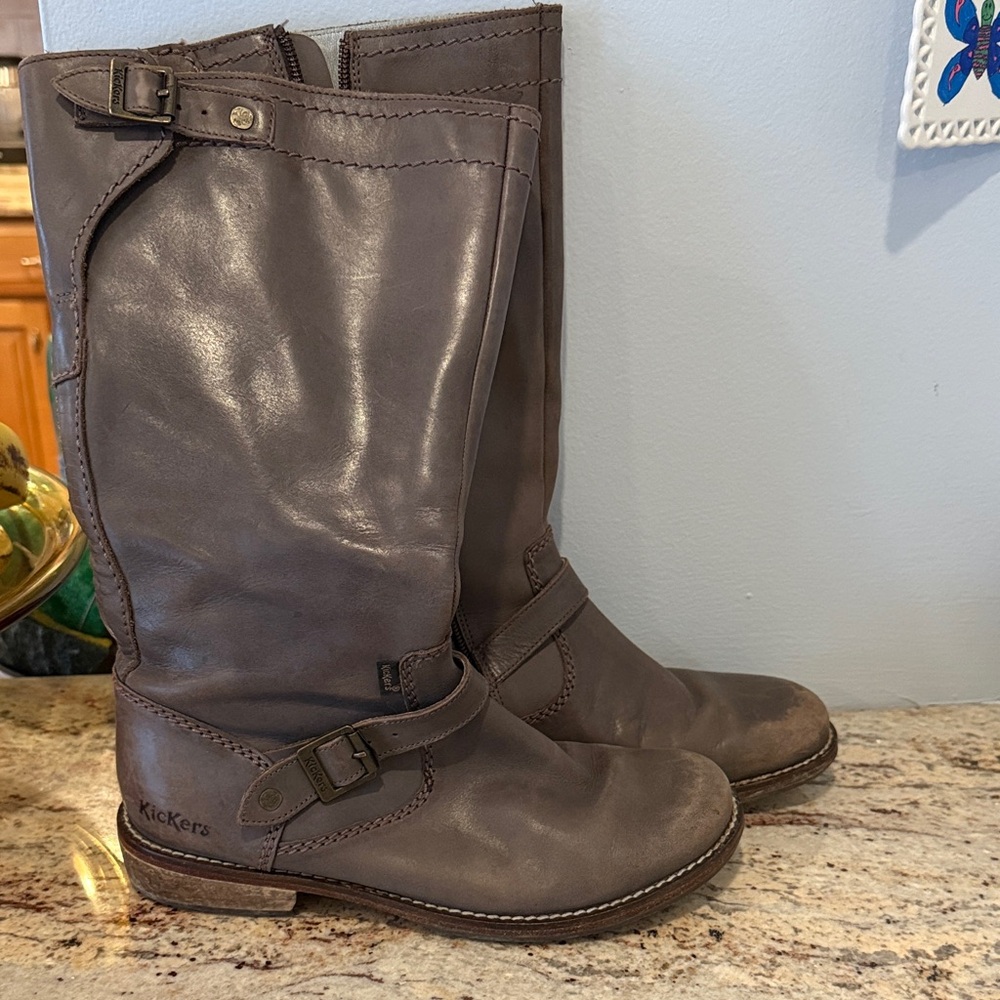 Kickers Brown Heeled Boots
